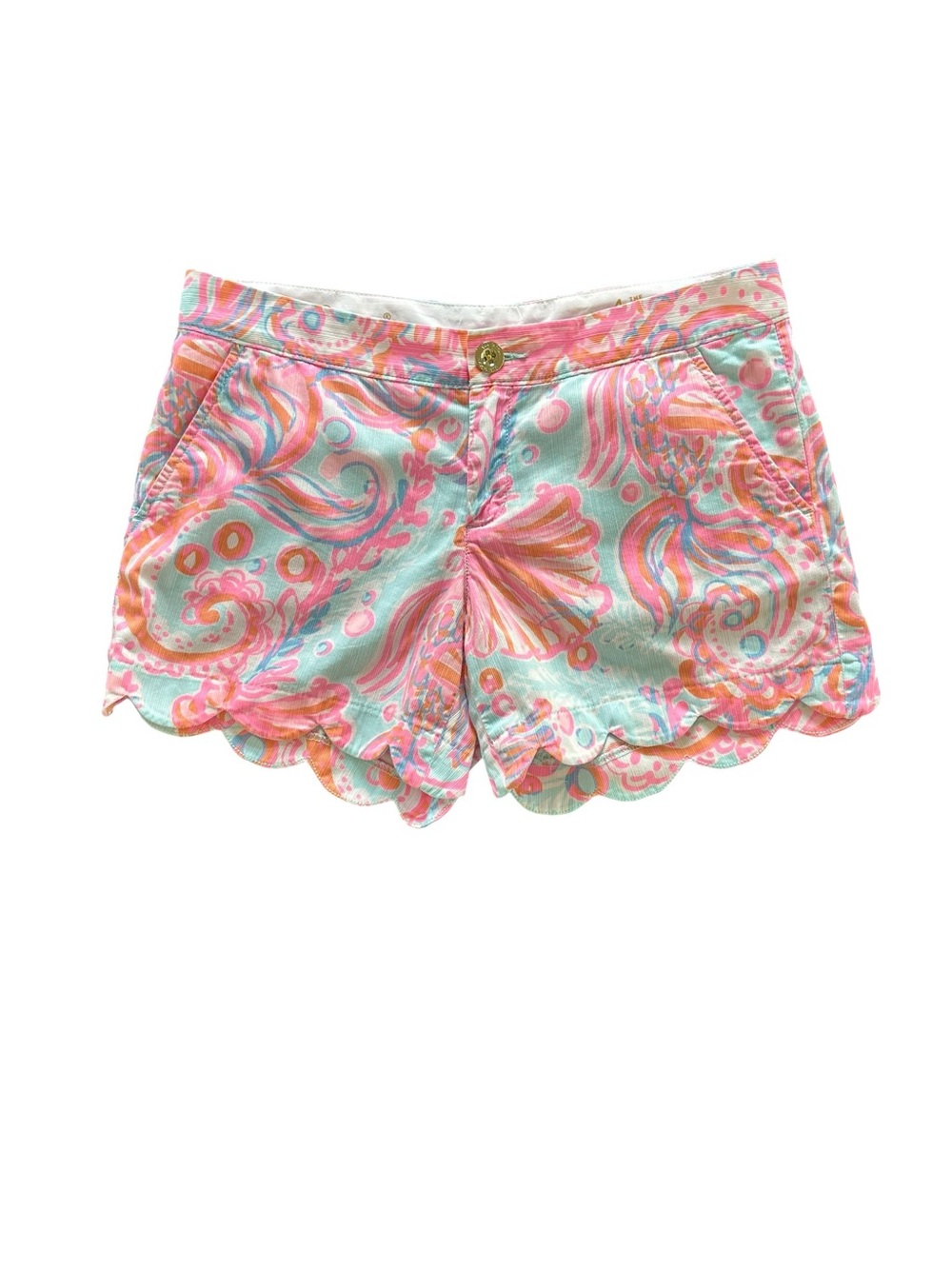 Lilly Pulitzer The Buttercup Scalloped Hem Shorts | Size 4